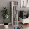 Image de Armoire Ã  CD Gris BÃ©ton 21x20x88 cm bois contreplaquÃ© 6 Compartiments Ouverts