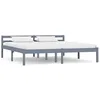 Image de Cadre De Lit Gris Bois De Pin Massif 160 X 200 Cm