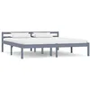Image de Cadre De Lit Gris Bois De Pin Massif 180 X 200 Cm