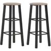 Image de vidaXL Tabourets de bar lot de 2 noir MDF