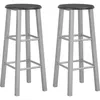 Image de Lot De 2 Tabourets De Bar ArgentÃ©s Et Repose-Pieds RÃ©glables En Hauteur