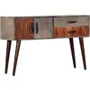 Image de vidaXL Table console Gris 120x35x75 cm Bois de manguier massif brut