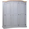 Image de vidaXL Garde-robe avec 3 portes Gamme Corona pin mexicain Gris