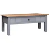 Image de vidaXL Table basse Gris 100x60x45 cm Pin massif Assortiment Panama