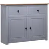Image de vidaXL Buffet Gris 93x40x80 cm Pin solide Assortiment Panama