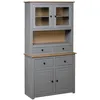 Image de Armoire de Rangement Haute Style Rustique Gris 93x40,5x180 cm Pin Massif Gamme Panama