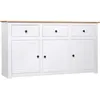 Image de vidaXL Buffet Blanc 135x40x80 cm Pin solide Assortiment Panama