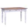 Image de vidaXL Bureau avec tiroirs blanc 117x57x75 cm bois d'acajou massif