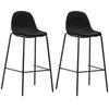 Image de vidaXL Chaises de bar 2 pcs Noir Tissu