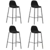 Image de vidaXL Chaises de bar lot de 4 noir tissu
