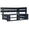 Image de Salons de jardin VidaXL  Banc d'angle palette  bois noir P31599741