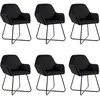 Image de vidaXL Chaises de salle Ã  manger 6 pcs Noir Velours