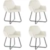 Image de vidaXL Chaises de salle Ã  manger 4 pcs CrÃ¨me Velours