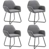 Image de vidaXL Chaises de salle Ã  manger 4 pcs Gris foncÃ© Tissu