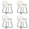 Image de Chaises de salle Ã  manger 4 pcs CrÃ¨me Tissu