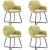 Image de vidaXL Chaises de salle Ã  manger 4 pcs Vert Tissu
