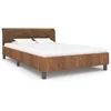 Image de vidaXL Cadre de lit Marron Similicuir daim 140 x 200 cm