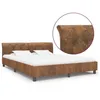 Image de vidaXL Cadre de lit Marron Similicuir daim 160 x 200 cm