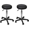 Image de 2 Pcs Tabourets De Bureau Noir 35,5x98 Cm Similicuir