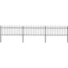 Image de Vidaxl Cl?Ture De Jardin Avec Dessus En Lance Acier 5,1 X 0,8 M Noir