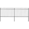 Image de Vidaxl Cl?Ture De Jardin Avec Dessus En Lance Acier 3,4x1,2 M Noir