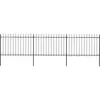 Image de Vidaxl Cl?Ture De Jardin Avec Dessus En Lance Acier 5,1 X 1,2 M Noir