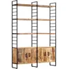 Image de BibliothÃ¨que Ã 4 Niveaux 124x30x180 Cm Bois De Manguier Brut - Vidaxl