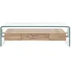 Image de vidaXL Table basse Clair 98x45x31 cm Verre trempÃ©