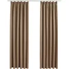 Image de Rideaux occultants avec crochets 2 pcs Taupe 140x225 cm