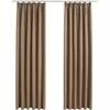 Image de Vidaxl Rideaux Occultants Avec Crochets 2 Pcs Taupe 140x245 Cm
