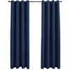 Image de Vidaxl Rideaux Occultants Avec Anneaux En MÃ©tal 2 Pcs Bleu 140x225 Cm