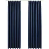 Image de Vidaxl Rideaux Occultants Avec Crochets 2 Pcs Bleu 140x175 Cm
