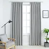 Image de Vidaxl Rideaux Occultants Avec Crochets 2 Pcs Gris 140x225 Cm