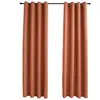 Image de Vidaxl Rideaux Occultants Et Anneaux En MÃ©tal 2 Pcs Rouille 140x175 Cm