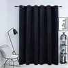 Image de Vidaxl Rideau Occultant Avec Anneaux En MÃ©tal Velours Noir 290x245 Cm