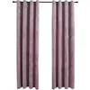 Image de Vidaxl Rideaux Occultants Avec Anneaux 2 Pcs Velours Rose 140x245 Cm