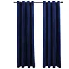 Image de Vidaxl Rideaux Occultants Et Anneaux 2pcs Velours Bleu FoncÃ© 140x225cm