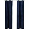 Image de Vidaxl Rideaux Occultants Et Crochet 2pcs Velours Bleu FoncÃ© 140x245cm