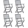 Image de Chaises Pliables D'extÃ©rieur 4 Pcs Bois D'acacia Solide