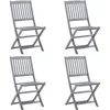 Image de Vidaxl Chaises Pliables D'extÃ©rieur Lot De 4 Bois D'acacia Solide