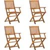 Image de Chaises Pliables D'extÃ©rieur 4 Pcs Bois D'acacia Solide
