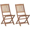 Image de Vidaxl Chaises Pliables D'extÃ©rieur 2 Pcs Bois D'acacia Solide