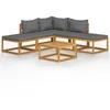 Image de Vidaxl Salon De Jardin 6 Pcs Avec Coussins Bois D'acacia Solide