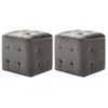 Image de 2 Pcs Poufs Gris 30 X 30 X 30 Cm Tissu Velours