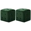 Image de 2 Pcs Poufs Vert 30 X 30 X 30 Cm Tissu Velours