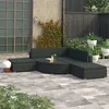 Image de Salon De Jardin 6 Pcs Avec Coussins RÃ©sine TressÃ©e Noir