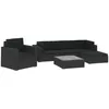 Image de Salon De Jardin 6 Pcs Avec Coussins RÃ©sine TressÃ©e Noir