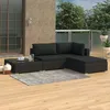 Image de Salon De Jardin 4 Pcs Avec Coussins RÃ©sine TressÃ©e Noir