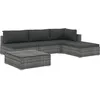 Image de Salon De Jardin 5 Pcs Avec Coussins RÃ©sine TressÃ©e Gris