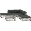 Image de Salon De Jardin 6 Pcs Avec Coussins RÃ©sine TressÃ©e Gris